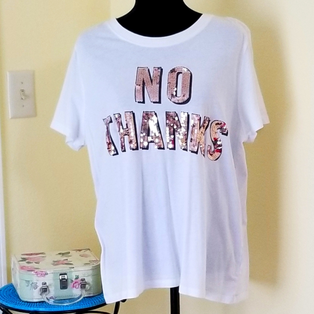 Forever 21 sequined white tee